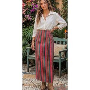 Vintage 90’s Nancy Crystal bohemian African-inspired silk wrap skirt